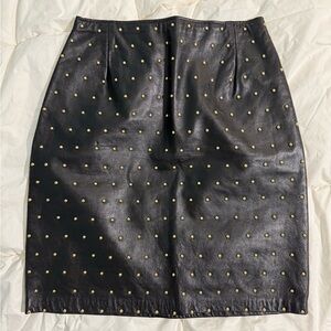 Firenze Santa Barbara Saks Fifth Ave Black Genuine
Leather Pencil Skirt